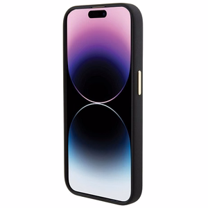 Guess silikona Logo Strass 4G viedtālruņa apvalks iPhone 15 Pro Max - melns