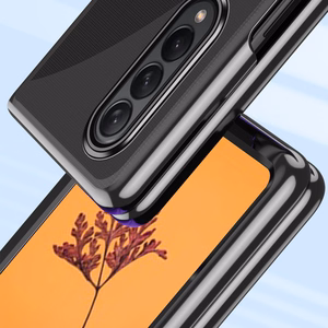 Plating viedtālruņa apvalks Samsung Galaxy Z Fold 4 ar metālisku rāmi zils