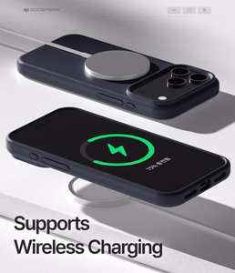 Korpuss Mercury Pure Magsafe Silicon Case Apple iPhone 17 Pro tumši zils