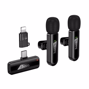 Беспроводной микрофонный комплект Hoco L20A USB-C Lightning чёрный