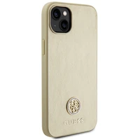 Guess GUHCP15MPS4DGPD iPhone 15 Plus 6.7" zelta/zelta cietais viedtālruņa apvalks Strass Metal Logo