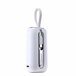 Joyroom mini portatīvais lādētājs 10000mAh Colorful Series 22.5W ar 2 iebūvētiem USB C un Lightning kabeļiem rozā (JR-L012)