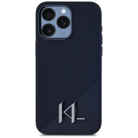 Karl Lagerfeld Silikona Shadow Metal Initial Magnētiskais viedtālruņa apvalks iPhone 15 Pro melns