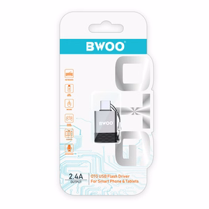 BWOO adapteris USB - USB-C pelēks OTG BZ-35
