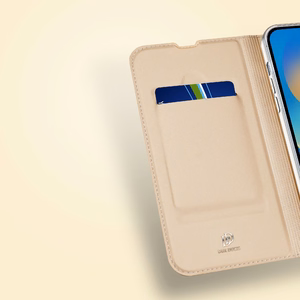 Dux Ducis Skin Pro viedtālruņa apvalks atverams vāciņš iPhone 14 Pro Max zelta