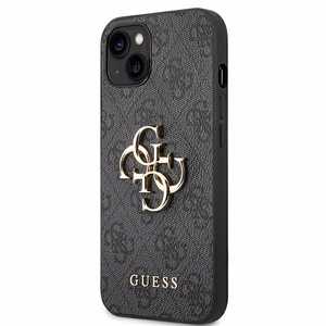 Guess 4G Big Metal Logo maciņš iPhone 14 / 15 Plus pelēks