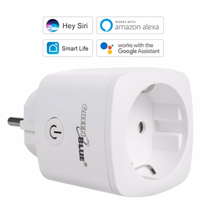 GreenBlue WiFi attālināti vadāma rozete Android/iOS/Alexa/Google Home enerģijas patēriņš taimeris maks. 3680W tips F GB720 F