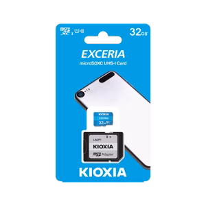 Kioxia microSD 32 GB UHS-I U1 memory card with adapter