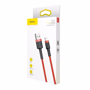 Baseus Cafule USB Lightning kabelis 2.4A 1m (melns + sarkans)