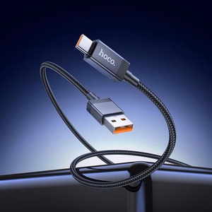 Kabelis USB A uz USB C Hoco 5A ar ekrānu 1 m X118 melns