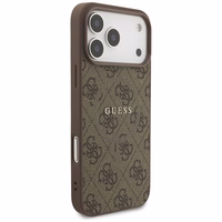 GUESS viedtālruņa apvalks IPHONE 17 Pro Max, saderīgs ar MagSafe GUHMP17XG4GFRW (PU 4G Ring Classic Logo) brūns