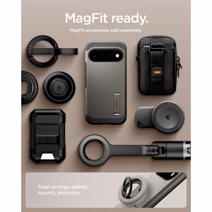 Spigen Tough Armor Mag MagSafe maciņš, paredzēts Google Pixel 11, tumši pelēks