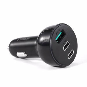 Joyroom automašīnas lādētājs 70W ar 3 pieslēgvietām: USB, 2 x USB-C melns (JR-CL26)