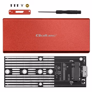 Qoltec 51831 korpuss | M.2 SSD | SATA | NGFF | USB 3.0 | Super speed 5Gb/s | 2TB | sarkans