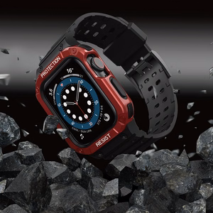 Aizsargājošā laikpulksteņa siksna Apple Watch 42/44/45mm – korpusa aizsardzības siksna – melna, sarkana