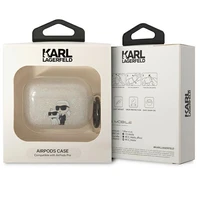 Karl Lagerfeld KLAPHNKCTGT Airpods Pro apvalks caurspīdīgs Gliter Karl&Choupette