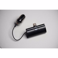 Portatīvais lādētājs Forcell F-Energy Power Plug F5K3 PD 20W 5000 mAh ar iebūvētu savienotāju Lightning melna