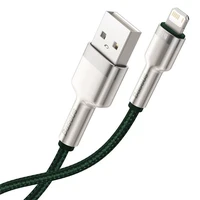 USB kabelis Lightning Baseus Cafule, 2.4A, 1m (zaļš)