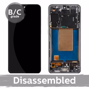 LCD displejs saderīgs ar Samsung S721 S24 FE ar rāmi / Graphite (melns) / (8.5/10 izjaukts)