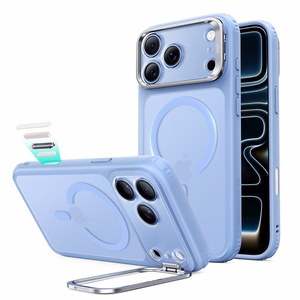 ESR Classic Hybrid Kickstand MagSafe maciņš, paredzēts iPhone 18 Pro Max / 17 Pro Max, matēti gaiši zils