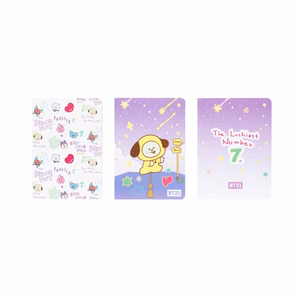 BT21 CHIMMY A6 piezīmju grāmatiņu komplekts, 3 gab.