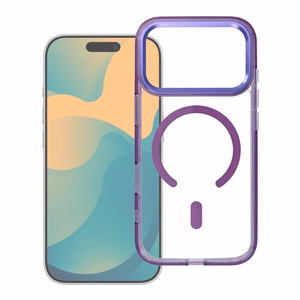 Case for iPhone 17 AIR Frame Clear Hybrid Mag Cover compatible with MagSafe purple