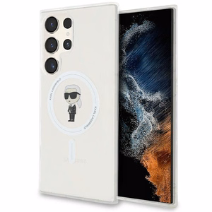 Karl Lagerfeld IML Ikonikas MagSafe apvalks viedtālrunim Samsung Galaxy S24 Ultra - skaidrs