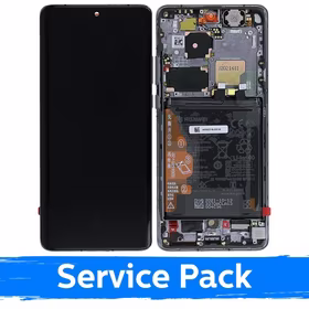 LCD displejs saderīgs ar Huawei P50 Pro ar rāmi / Golden Black / (Service Pack)