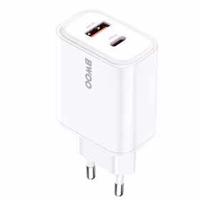 BWOO CDA207 PD 36W wall lādētājs 1x USB-A + USB-C port balts