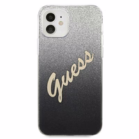 Guess GUHCP12SPCUGLSBK iPhone 12 mini 5.4" melns/melns cietais apvalks Glitter Gradient Script