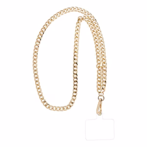 CHAIN #81 Telefonu kakla siksna ar piekari / garums 80 cm (cilpā 40 cm) / uz kakla - zeltaina