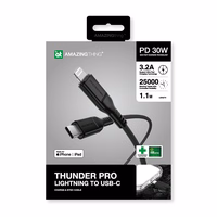 Amazing Thing kabelis Tough Pro CLC120MTOBK - Type C uz Lightning - PD 30W 3,2A 1,2 metri melns