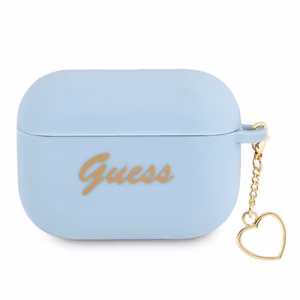 Guess GUAPLSCHSB AirPods Pro apvalks zils silikona Charm Heart kolekcija