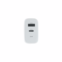 Maxlife MXTC-10-30AC PD QC lādētājs 1x USB-C 1x USB 30W balts