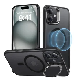 Classic Hybrid (HaloLock) ESR viedtālruņa apvalks ar statīvu iPhone 16 (melns)