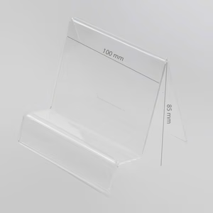 Plexi vertikālais turētājs / tālruņa un planšetdatora statīvs ar vietu cenai (Navi/Tablet)