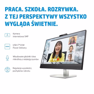 HP E-Series E27m G4 QHD USB-C konferences monitors