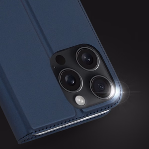 Dux Ducis Skin Pro viedtālruņa apvalks iPhone 16 Pro Max ar atveramu vāciņu un karšu nodalījumu - zils