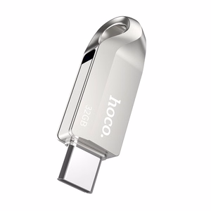 Флешка 32GB USB 3.0 (USB A + USB C) Hoco UD8 никель