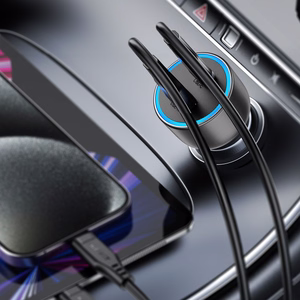 Acefast B21 75 W USB-C + USB-A auto lādētājs, melns