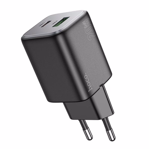 Lādētājs viedtālrunim Hoco USB A + USB C QC3.0 PD 3A 20W N41 melns