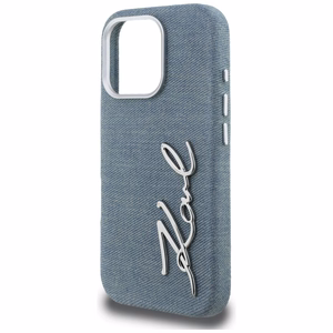 Karl Lagerfeld FW Jeans Signature Logo Maciņš iPhone 16 Pro Max - zils