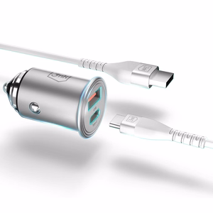 3mk Hyper automašīnas lādētājs, 45 W, PD/QC/PPS, USB 1A1C, sudraba krāsā