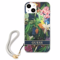 Guess GUHCP13SHFLSB iPhone 13 mini 5.4" zils/zils cietais apvalks Ziedu Siksniņa