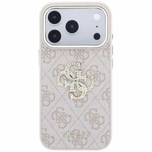 Guess 4G & Big Strass Logo maciņš modelim iPhone 17 Pro / 18 Pro – krāsa: rozā