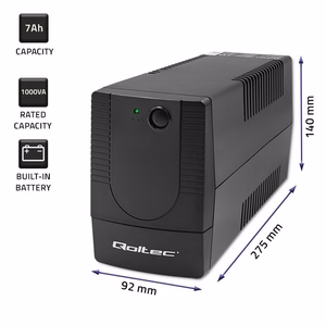 Qoltec 53774 nepārtrauktas barošanas avots (UPS) Line-Interactive 1 kVA 600 W 1 AC ligzda