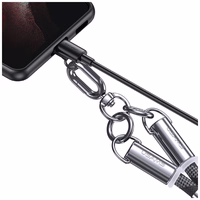 Telefona siksniņa ar uzlādes kabeli Usams SJ745 60W USB-C uz USB-C 1.2m melns