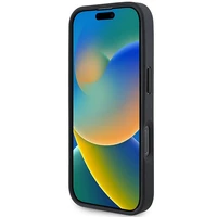 Mercedes MB Blue Line ādas magnētiskais iPhone 16 Pro viedtālruņa apvalks - melns