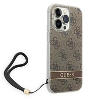 Guess GUOHCP14XH4STW iPhone 14 Pro Max 6.7 "brūns/brūns cietais apvalks 4G raksta siksna
