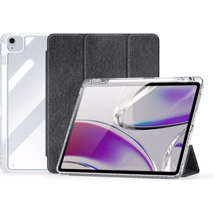 DUX DUCIS planšetdatora maciņš (m) UNID saliekams ar zīmuli uzglabāšanas vietu iPad Air 13 (2024) / iPad Pro 12.9 (2018/2020/2021/2022) melns